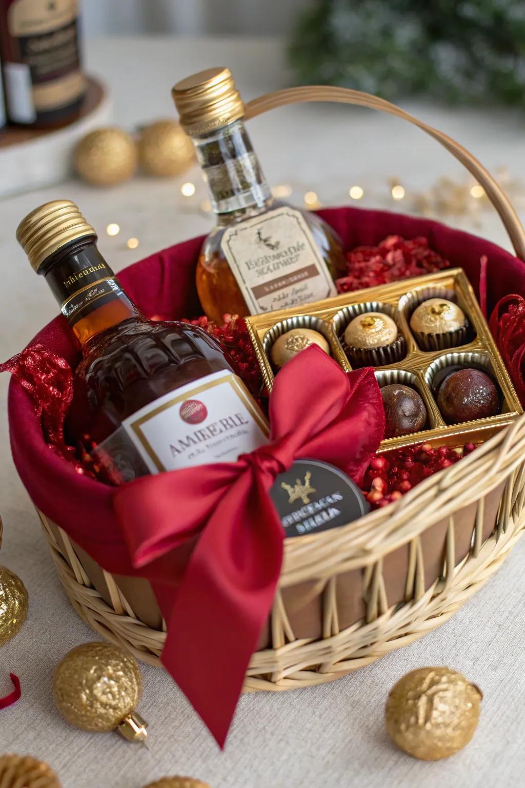 A sweet liqueur basket that indulges every craving.