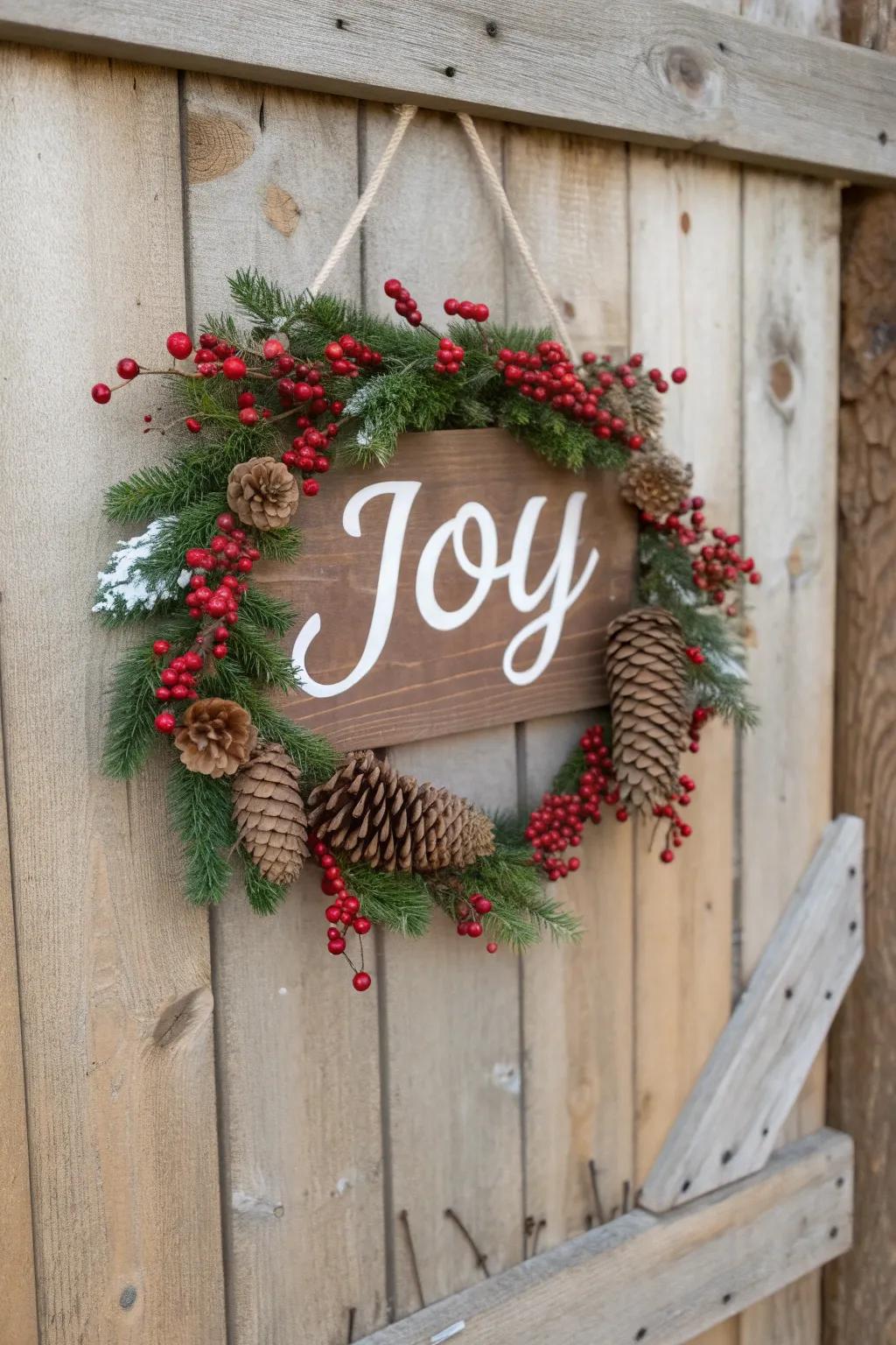 Embrace nature with a woodland-themed Yuletide notice.