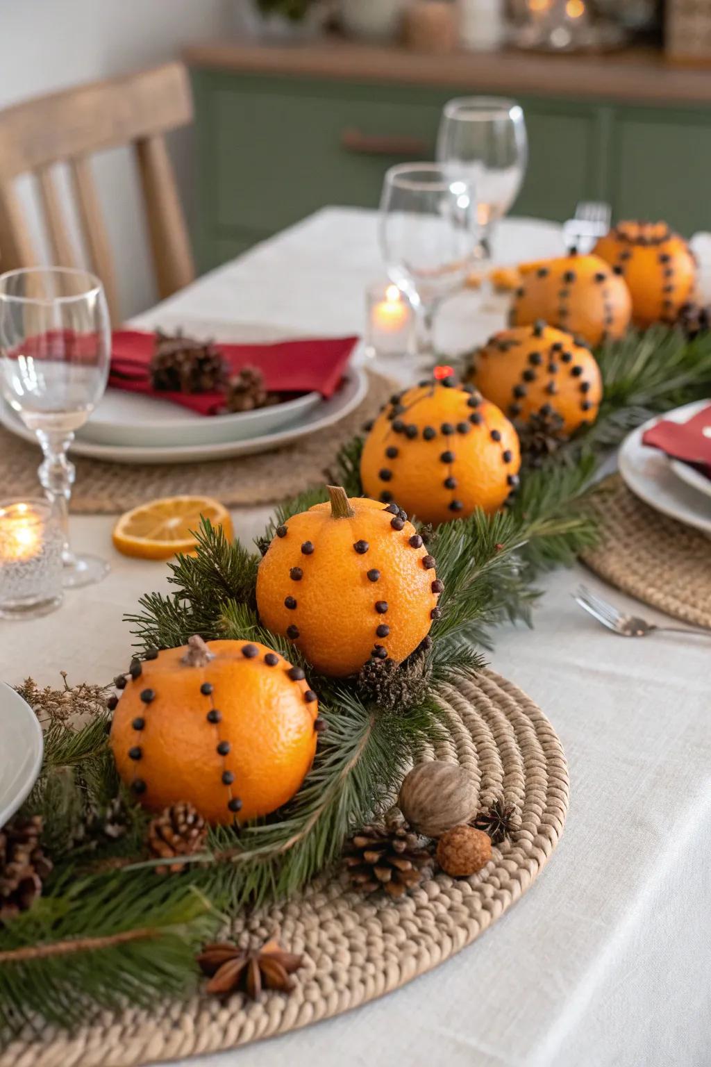 Aromatic spheres fill the holiday atmosphere with delightful fragrances.