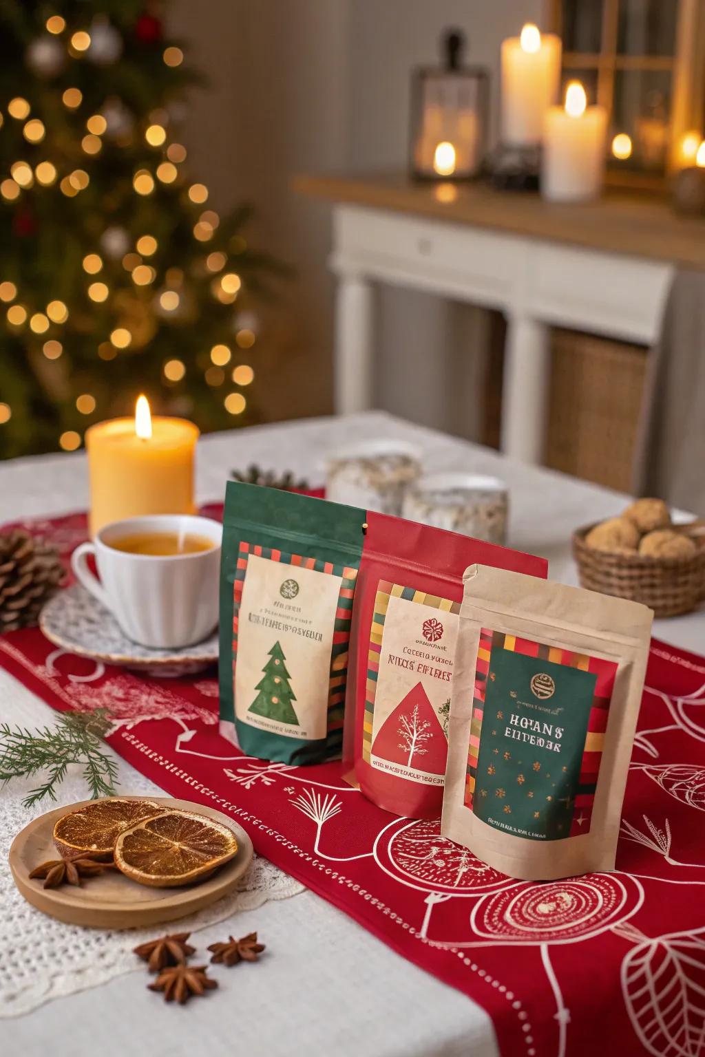 Spiced tea mixes provide a soothing and elegant favor.