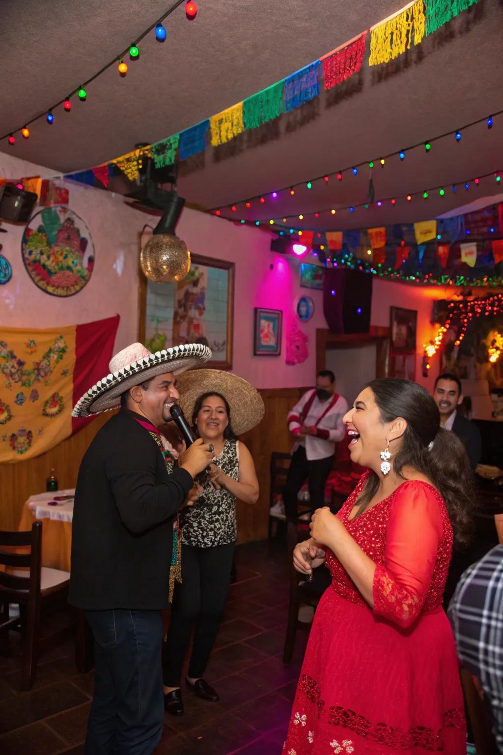 Guests enjoying a vibrant celebration with a handpicked Mexican music selection.