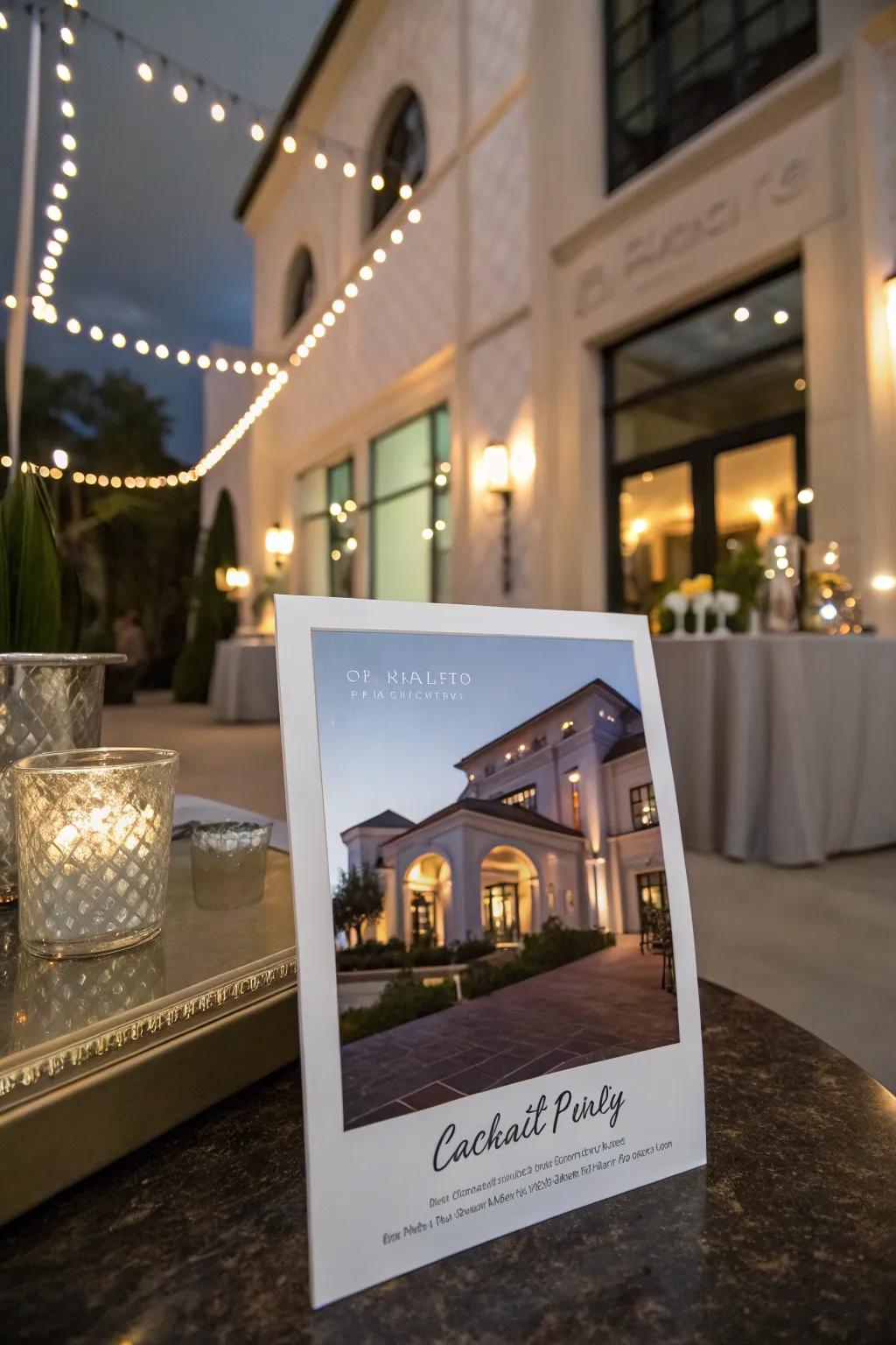 Get your guests excited with a photo feature of the venue.