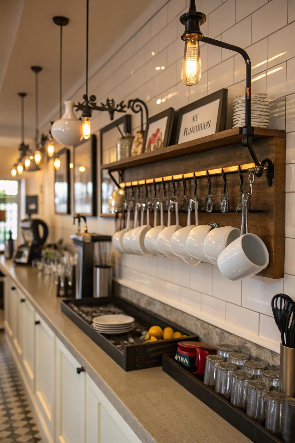 Hangers offer a stylish means to display mugs and more.