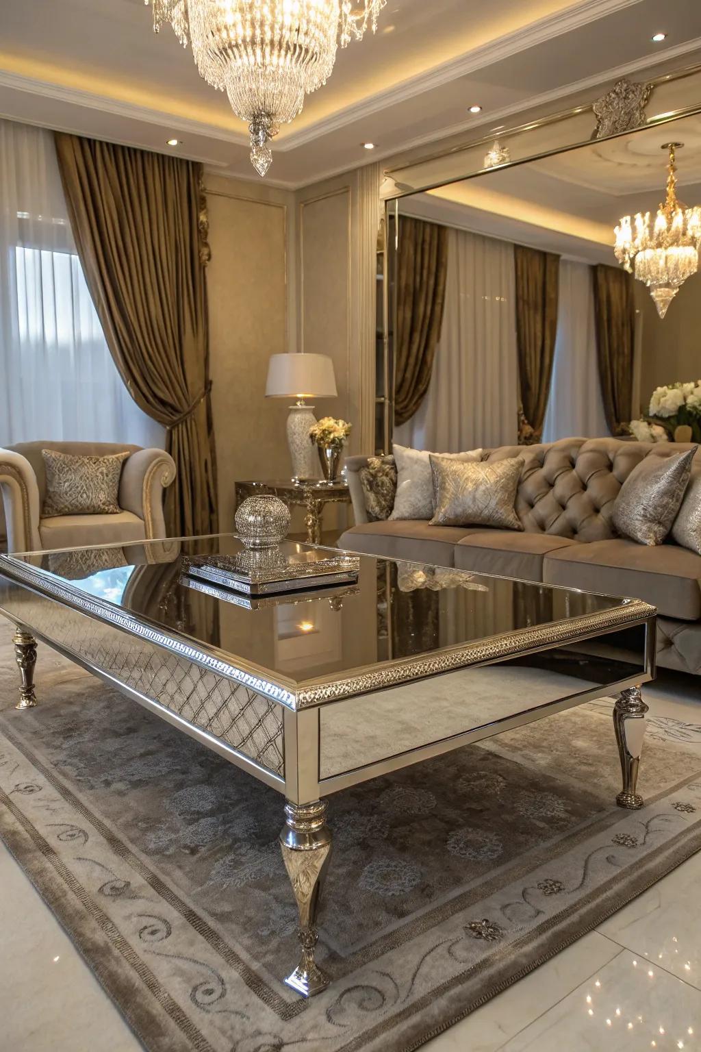 Shimmering finishes give a magical touch to modern glam spaces.