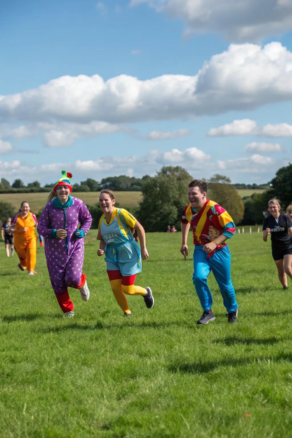 Participants enjoying an energetic hue rivalry.