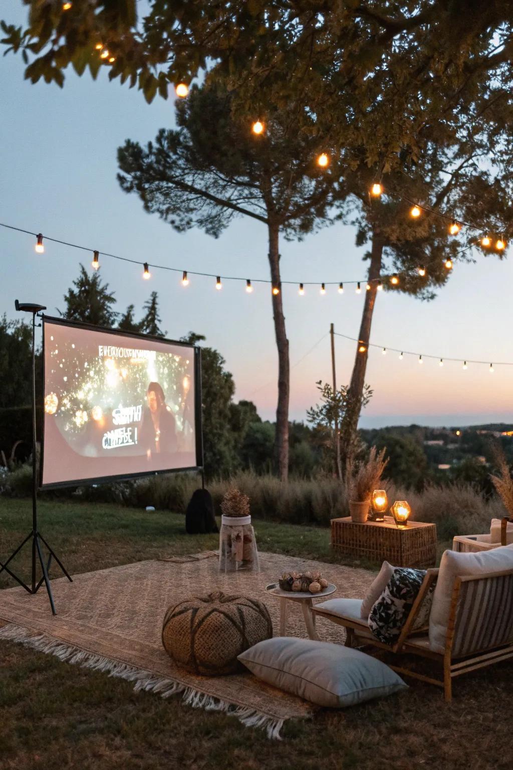 An intimate external cinema night celebrating an extensive showcase involvement.