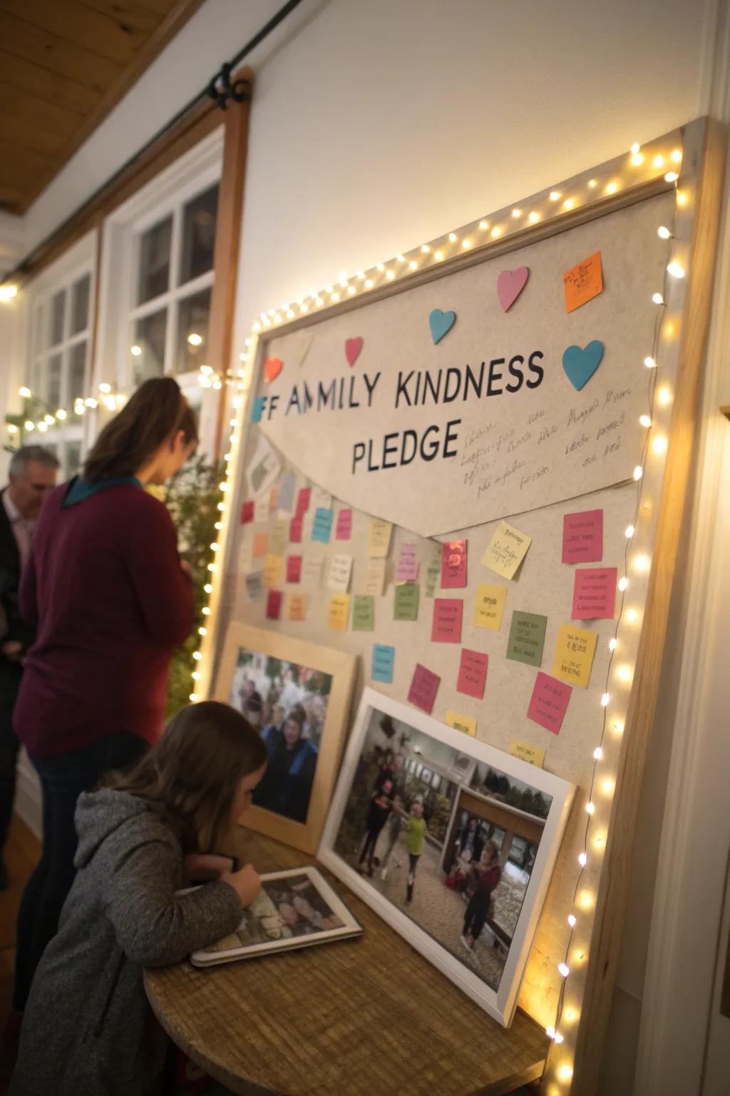 A family kindness promise uniting everyone in compassion.