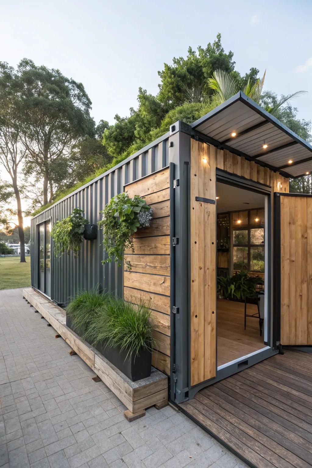 Integrate green elements into your container towards a more sustainable storage approach.