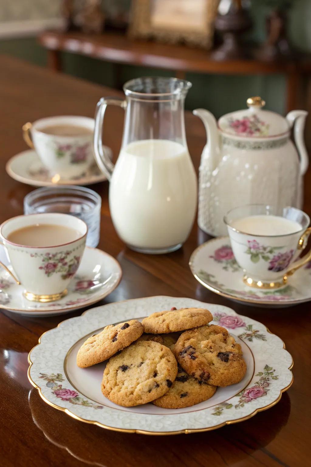 Pairing cookies with drinks enhances the tasting experience.