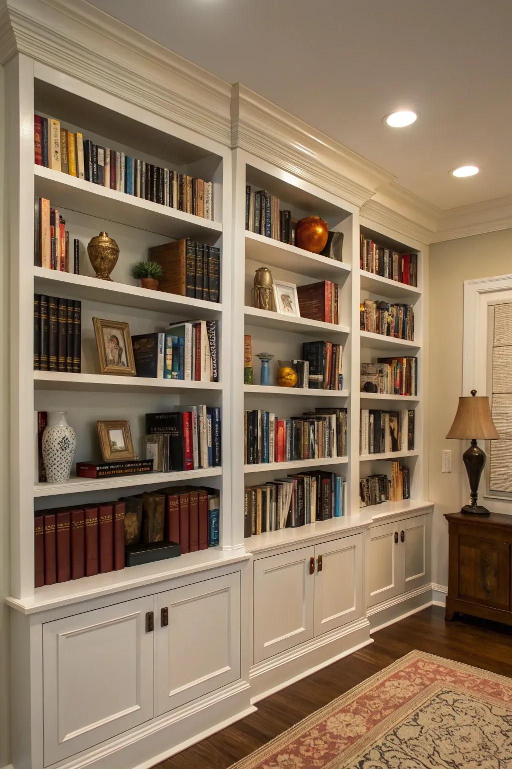 Maximize storage and style with built-in bookshelves.