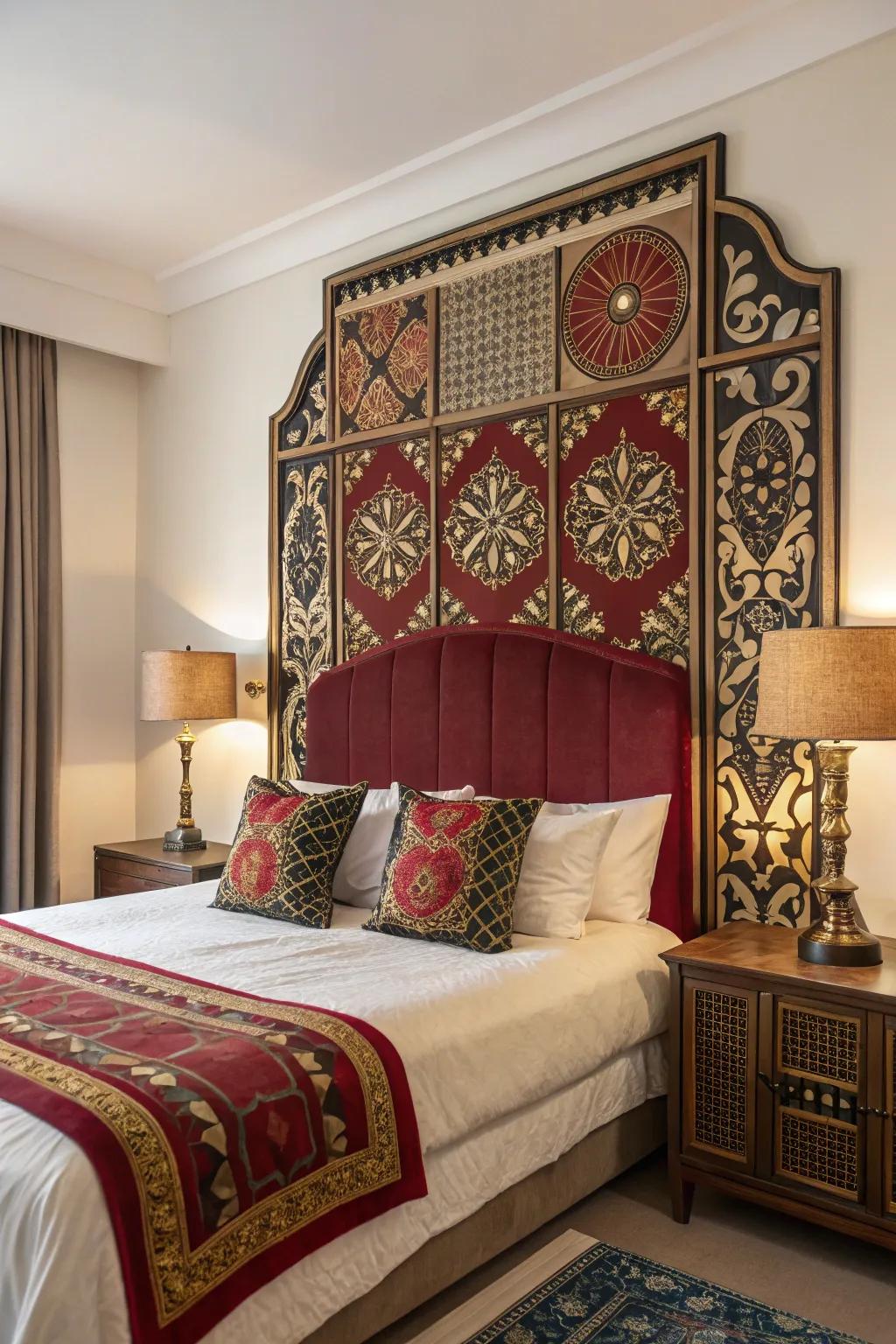 A declaration headboard as the area's centerpiece