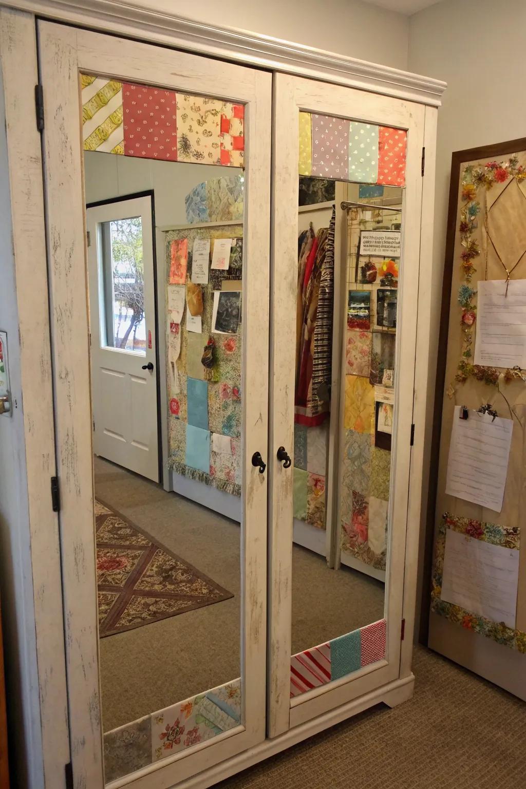 Mixed media components compose a distinctive and eclectic mode.