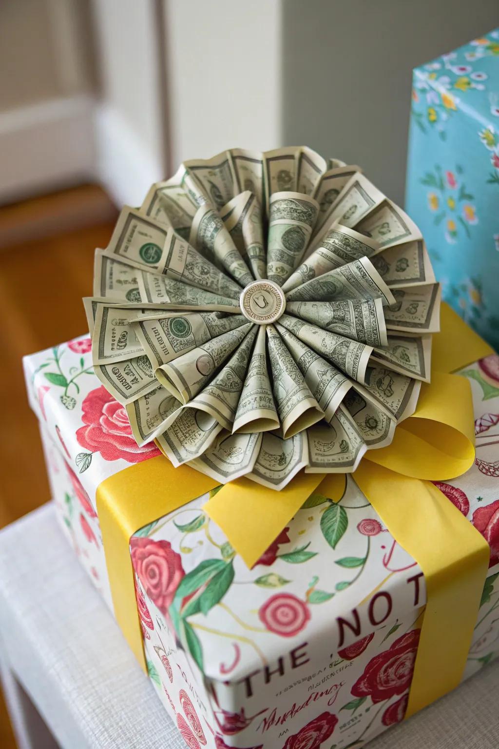 A monetary decorative piece injects sophistication into any kind of present.