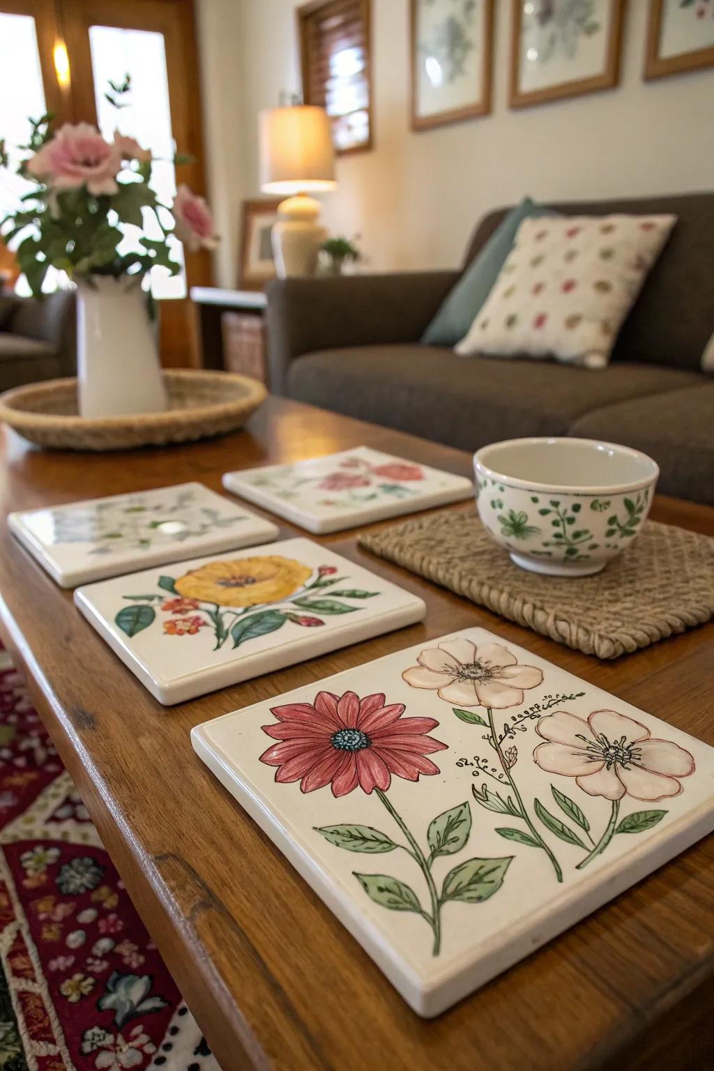 Charming mats keep surfaces safe in style.