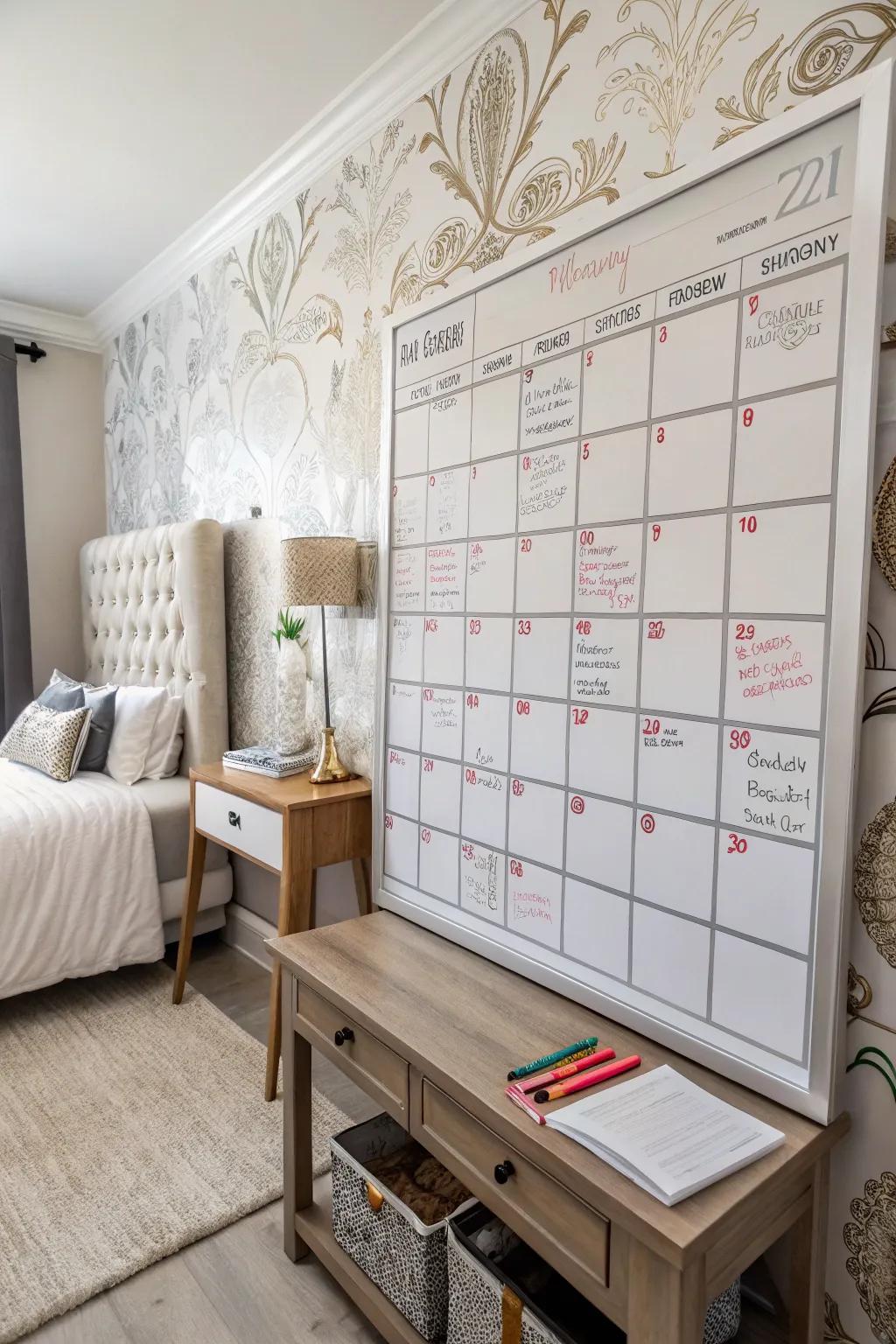 Keep your month organized with a dedicated schedule section.