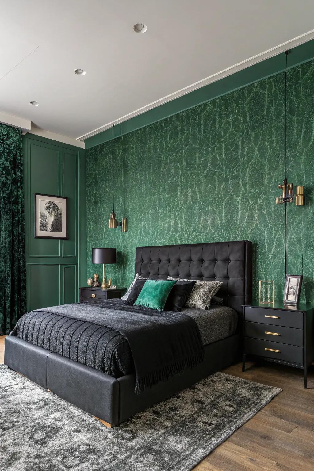 Textured green paper introduces magnitude to the ambiance.