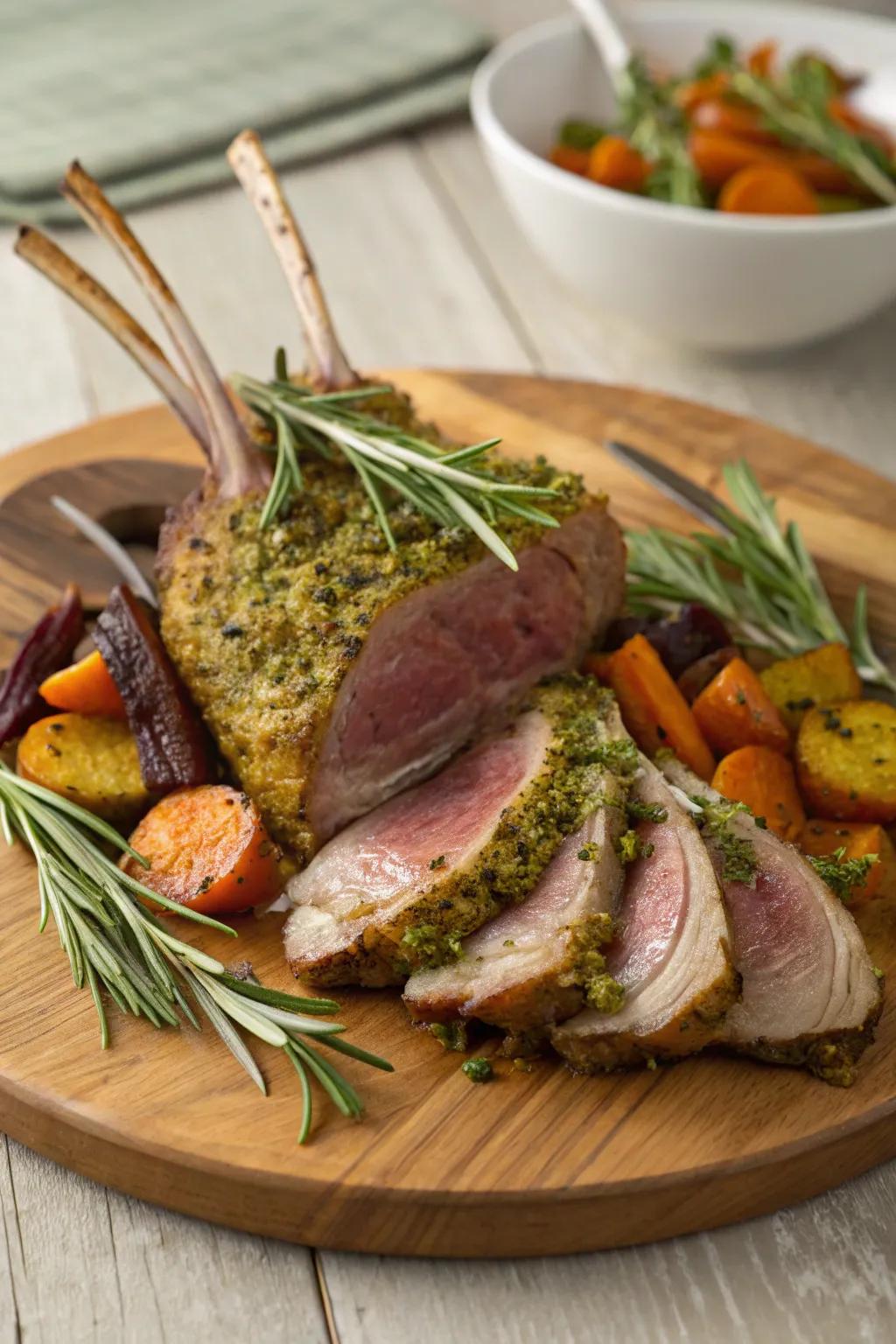 VerdantRack lamb, an elegant pick for a joyous December dinner.