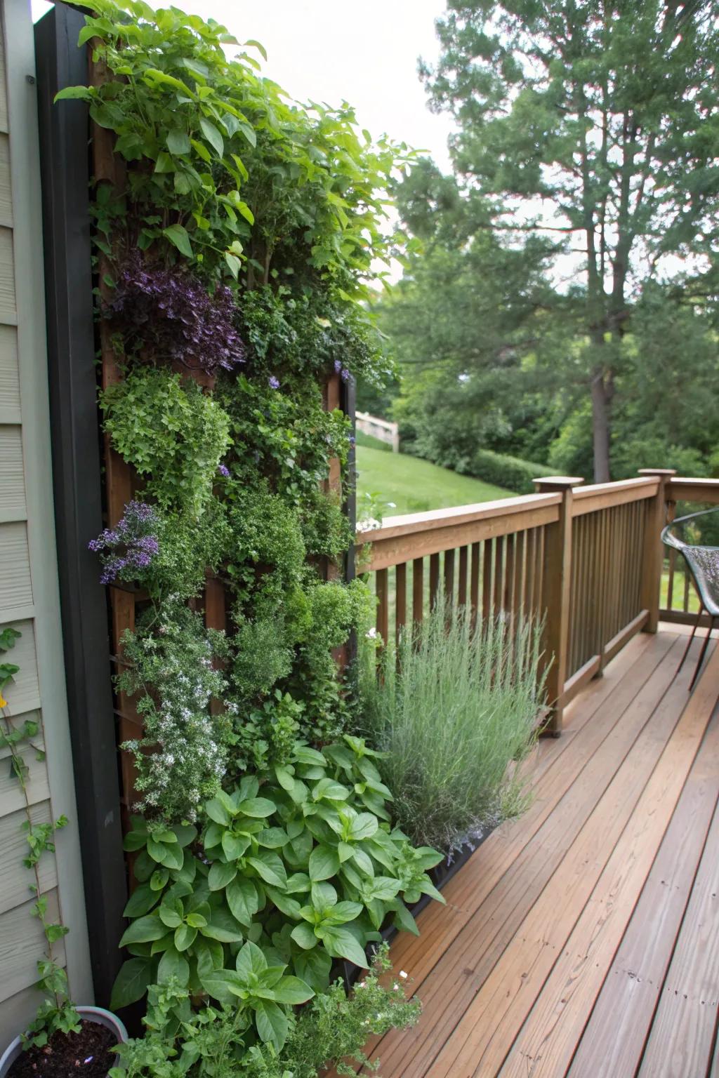 Make privacy using a lush herb wall.