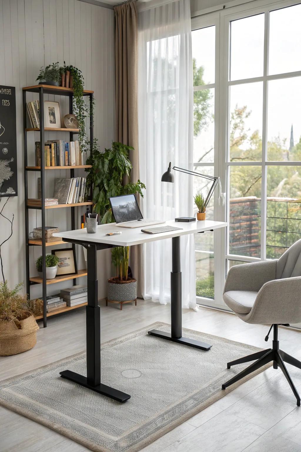 Standing desks provide health benefits and flexibility.