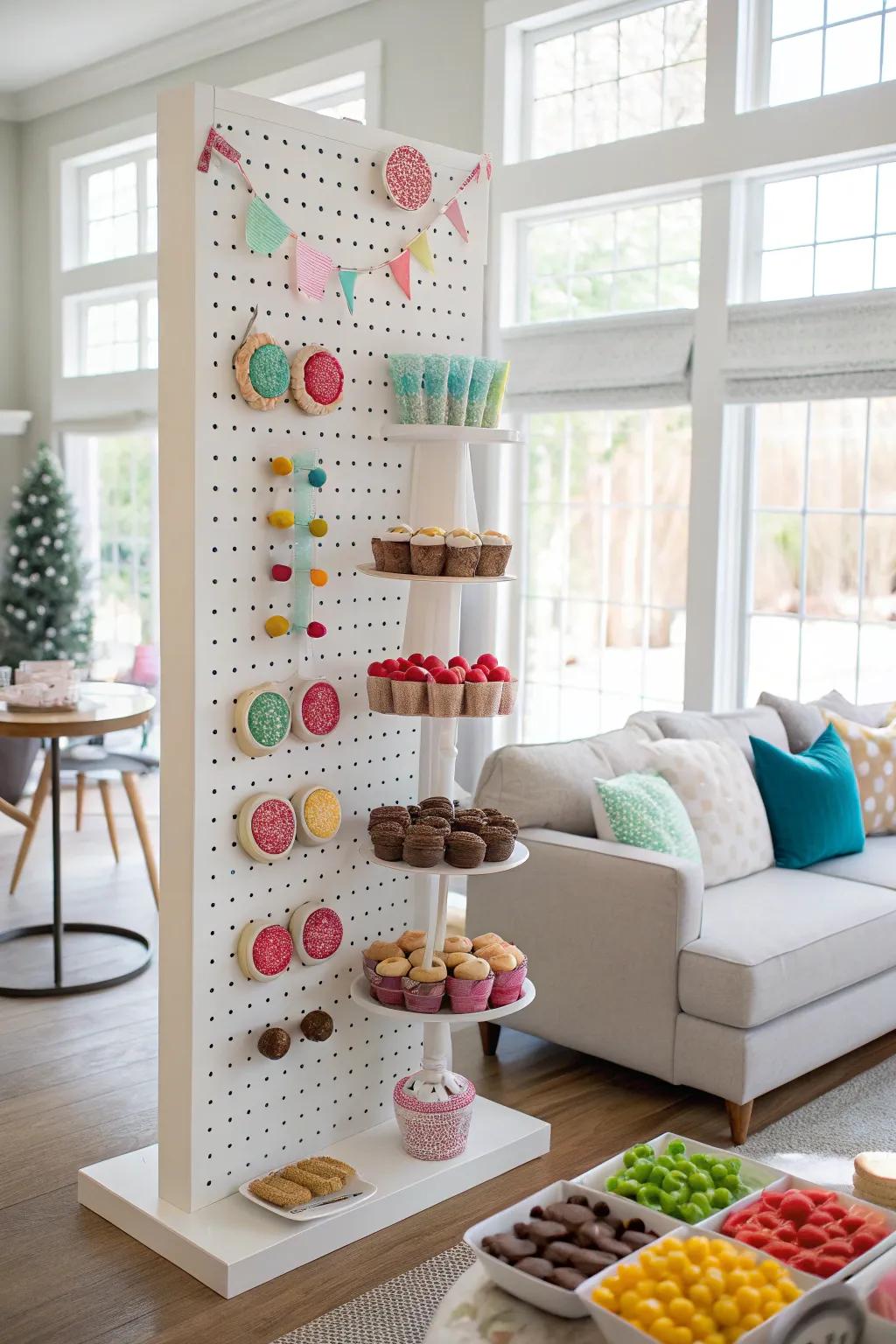 An engaging dessert wall that captures attention.