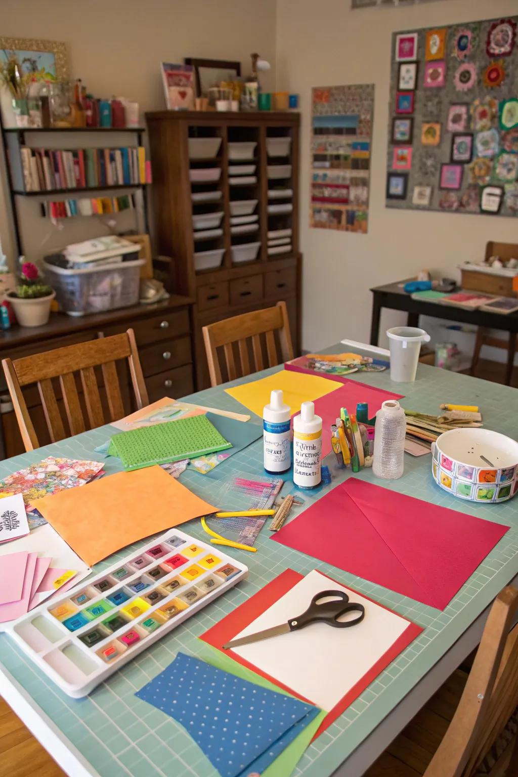 A craft room dining area boosts imagination and social interaction.