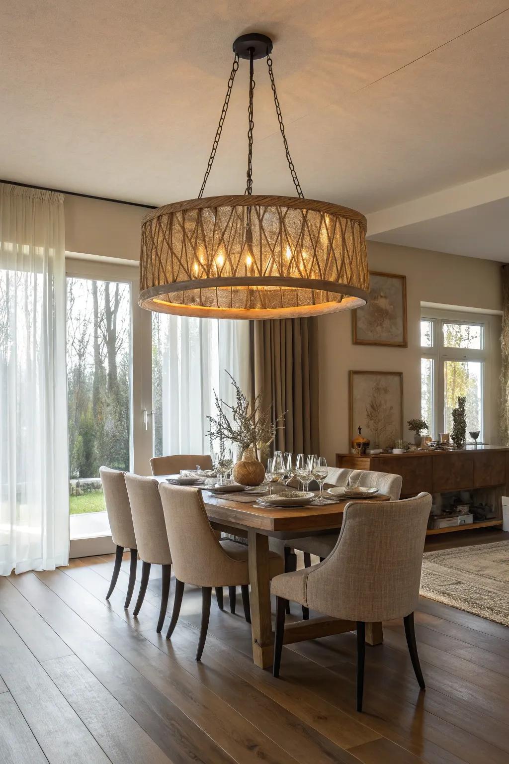 Eco-friendly style with a sustainable chandelier.