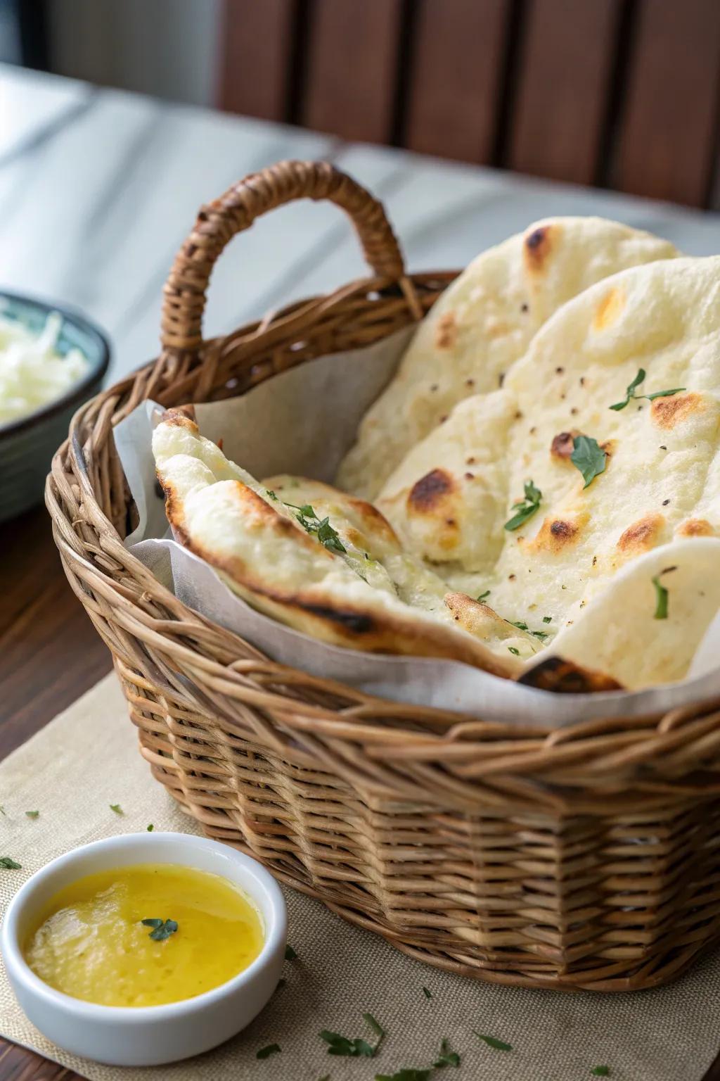 Naan is a must for the Diwali dinner.