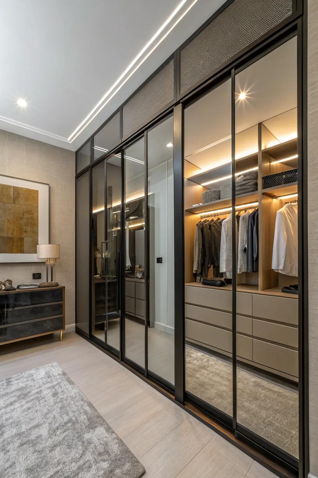 Pocket doors save space and deliver a modern look.