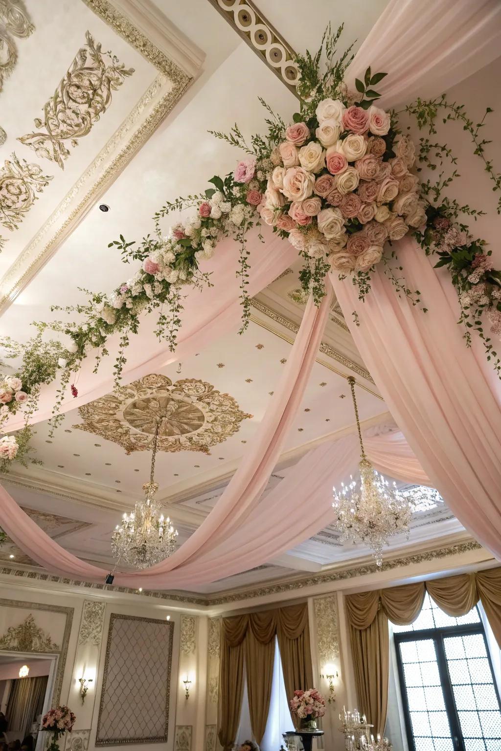 Amazing antique rose ceiling design.