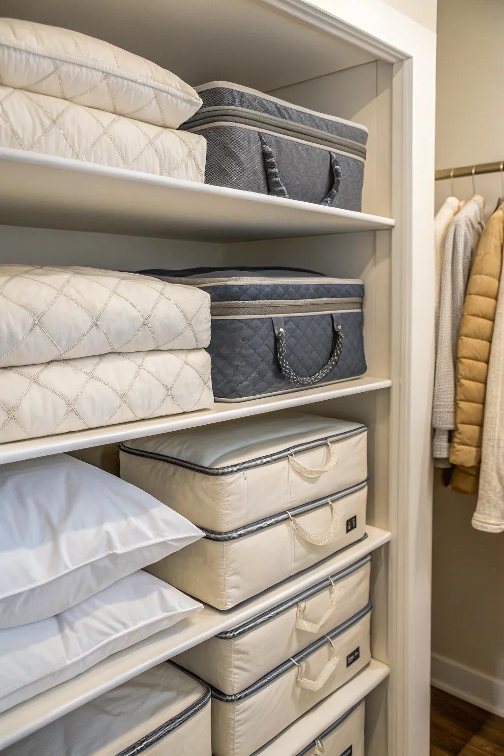 Duvet sacks keep your bedding clean and organized.