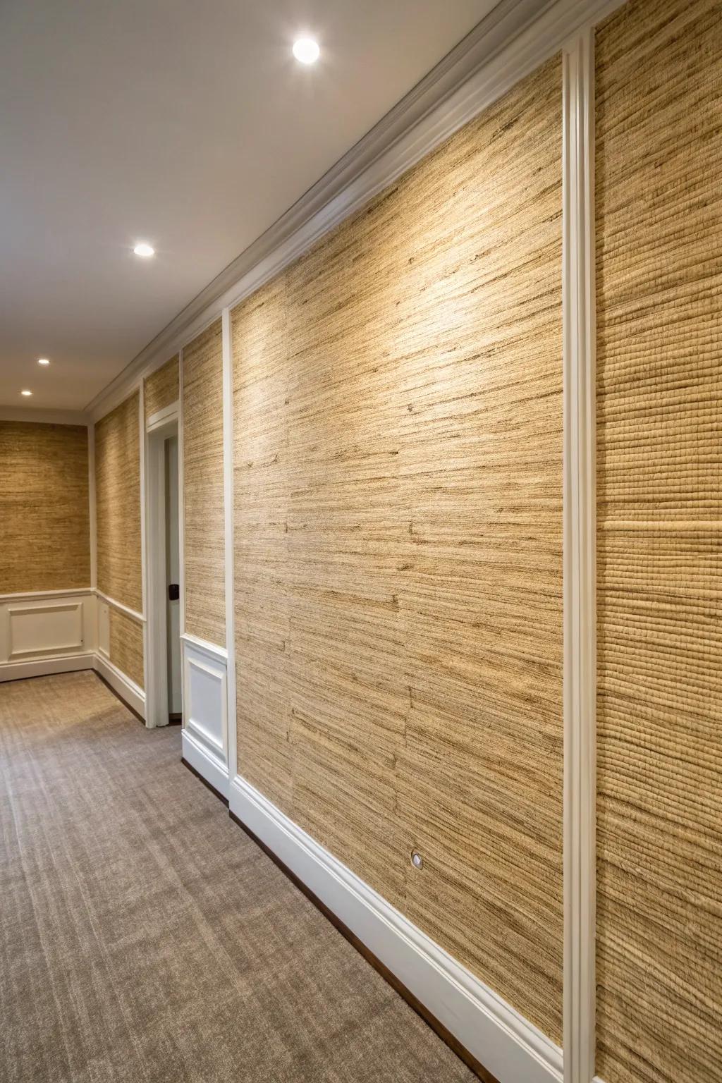 A room showcasing textured wall finish that adds organic dimension.