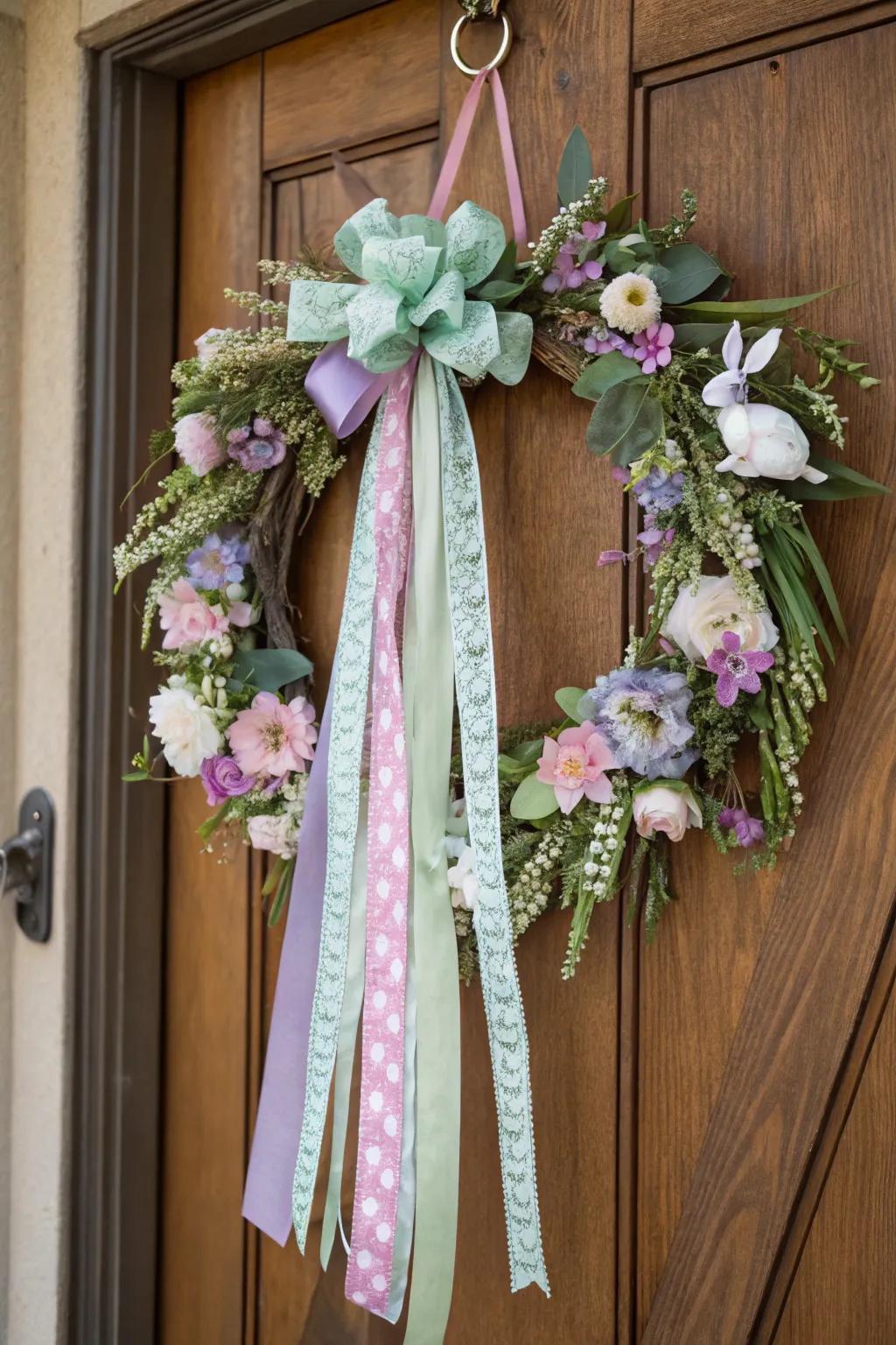 A botanical Easter wreath featuring a rabbit motif, ideal for a cheerful and festive impression.