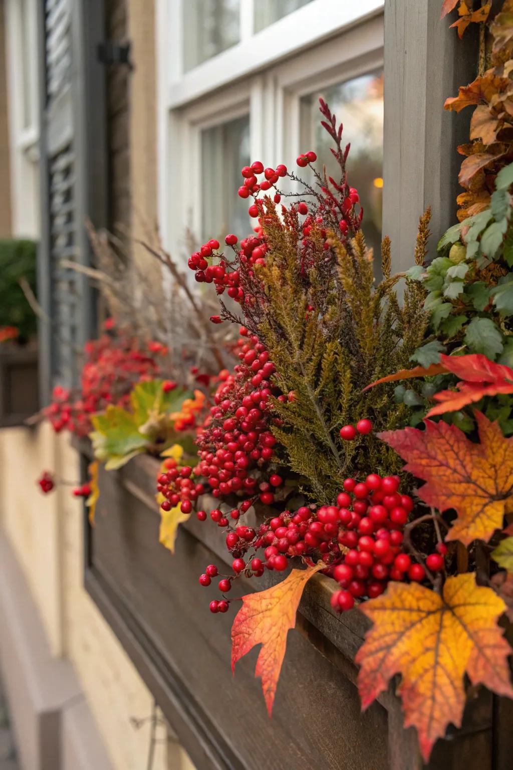 Scarlet drupes add vibrant color to fall displays.