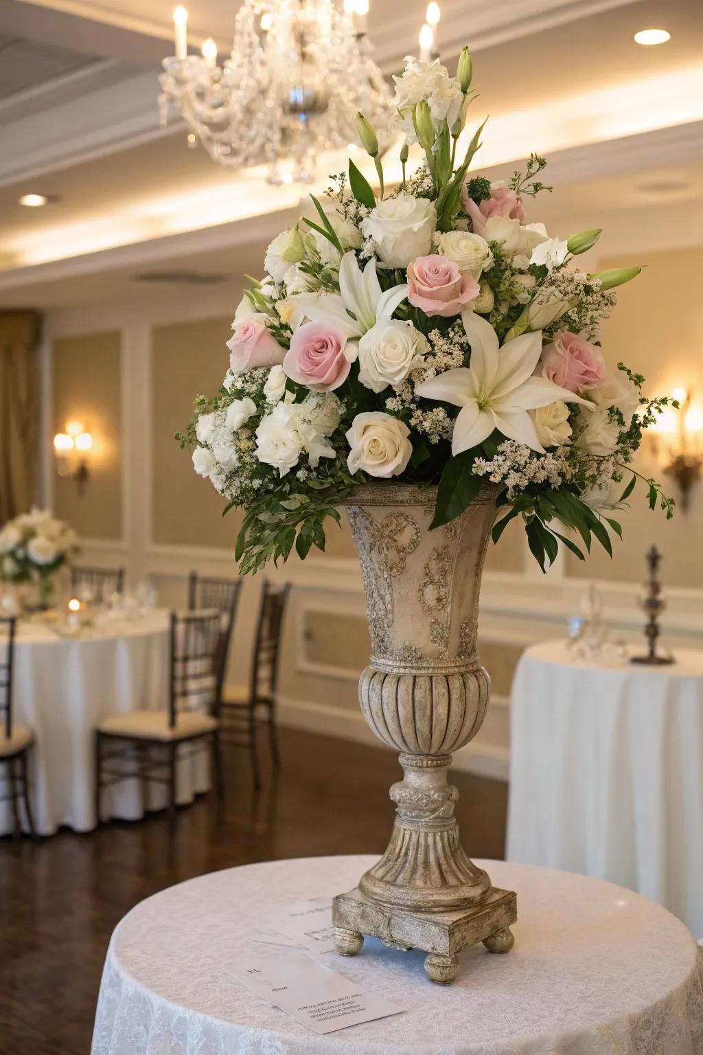 Retro vessels and classic blooms evoke ageless beauty