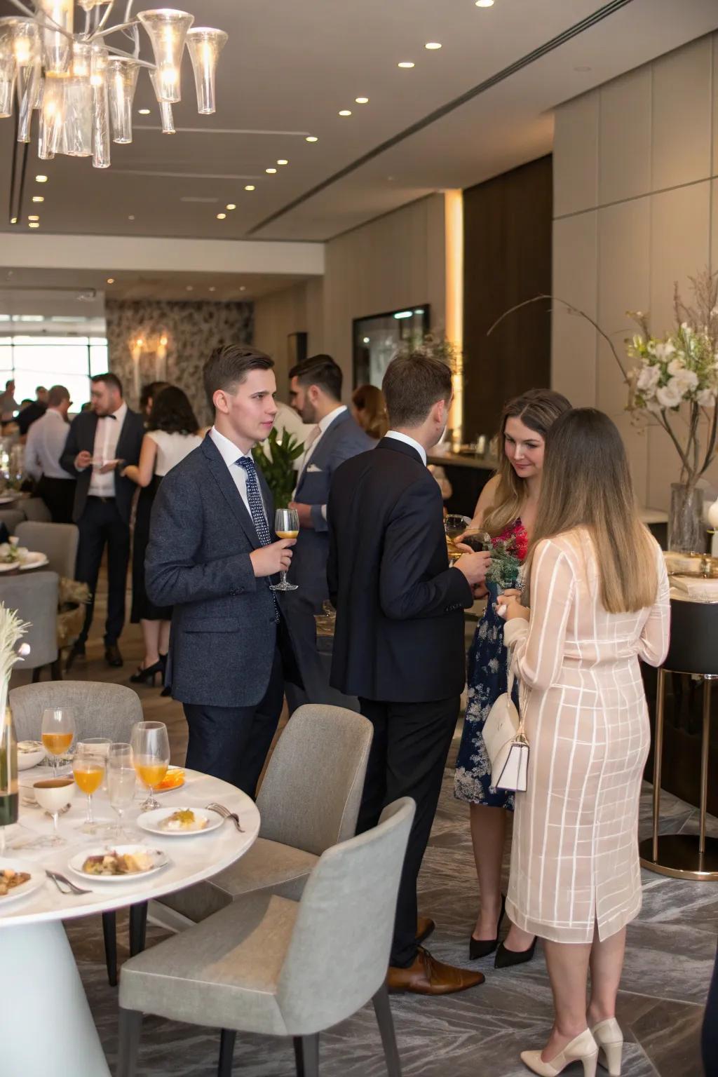 A dress code theme that adds a fun and well-coordinated element to the brunch.