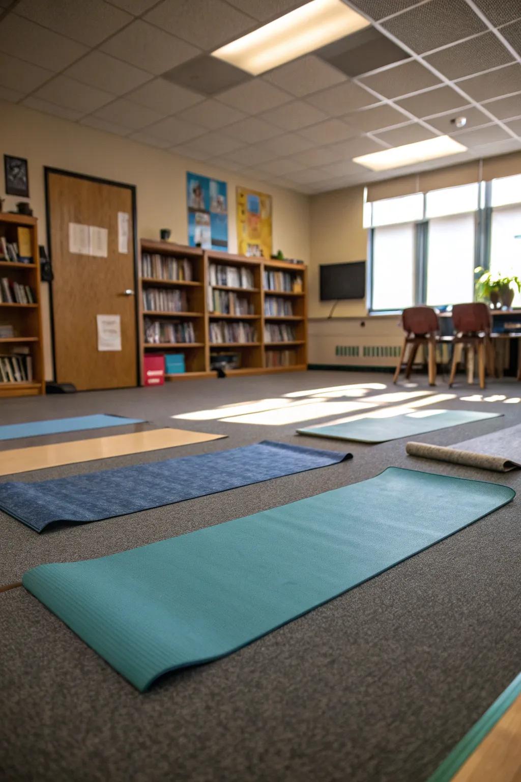 A peaceful Mindful Meditation Space for students to take breaks