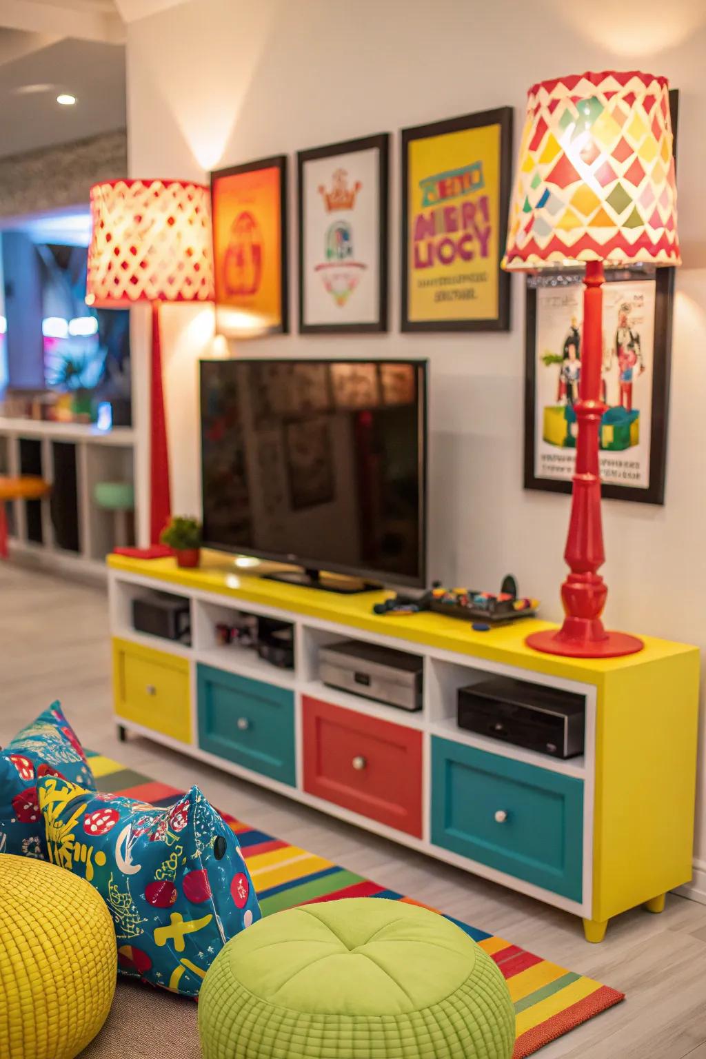 A media hub embellished with vibrant colors.