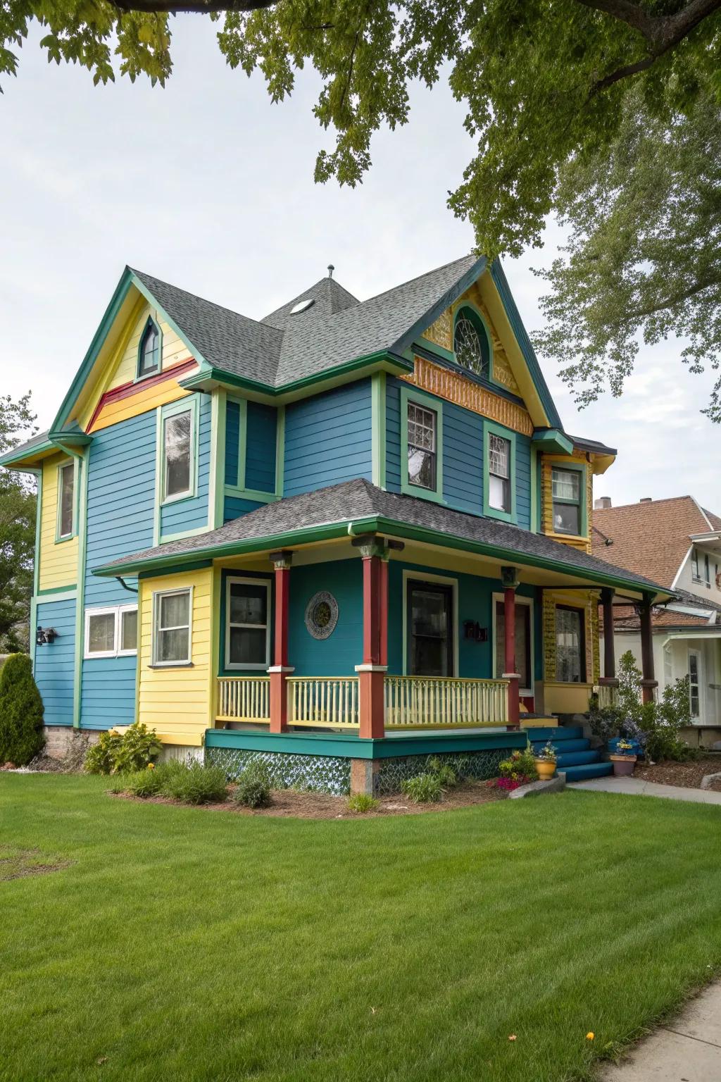 An eclectic mix of colors creates a unique, personal touch.