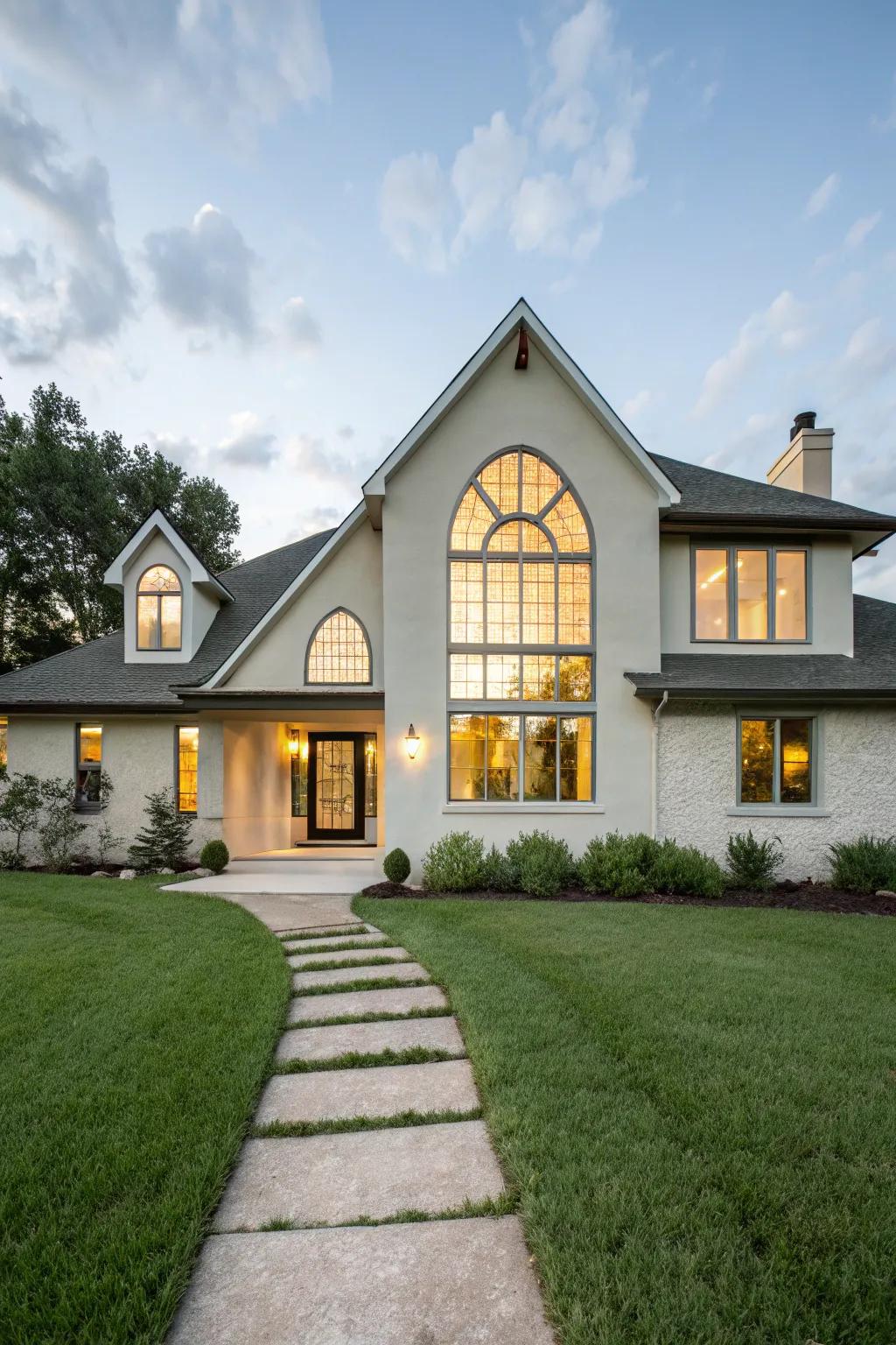 House with uniquely shaped windows
