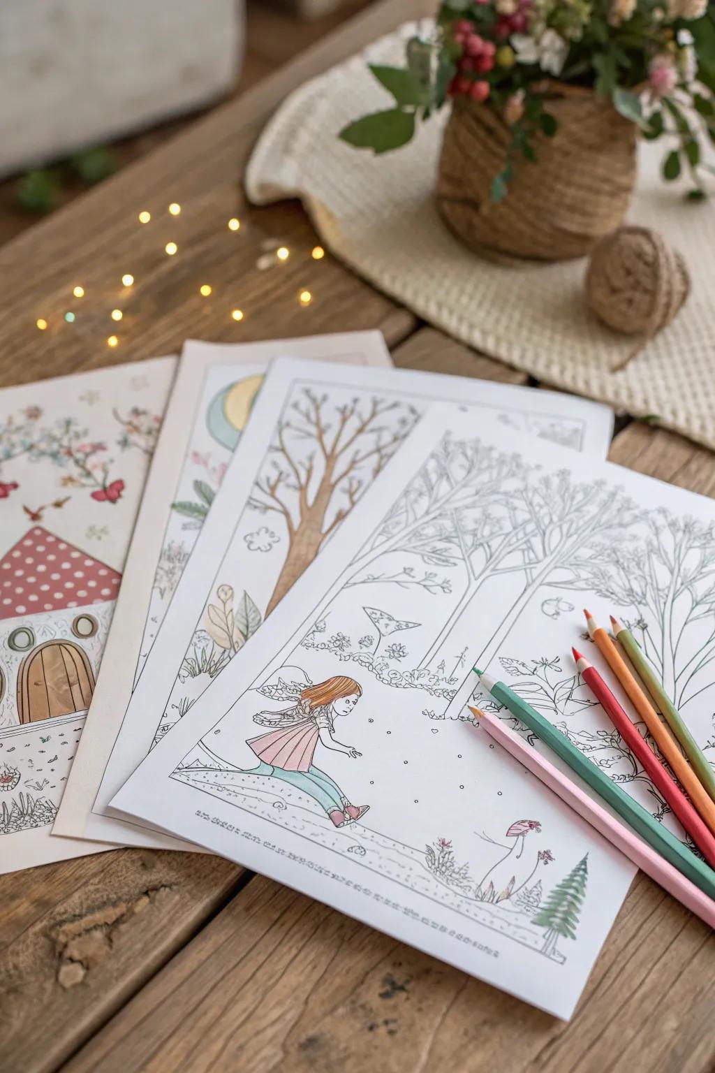 Unleash creativity with magical fairy tale sketch sheets, perfect for enchanting moments.