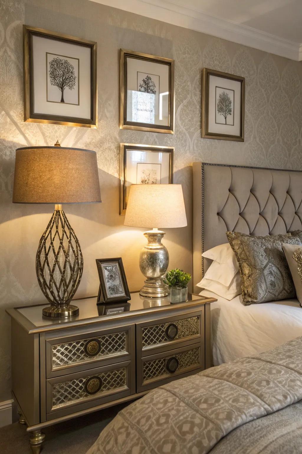 Metallic details introduce refinement and light reflection to your decor.