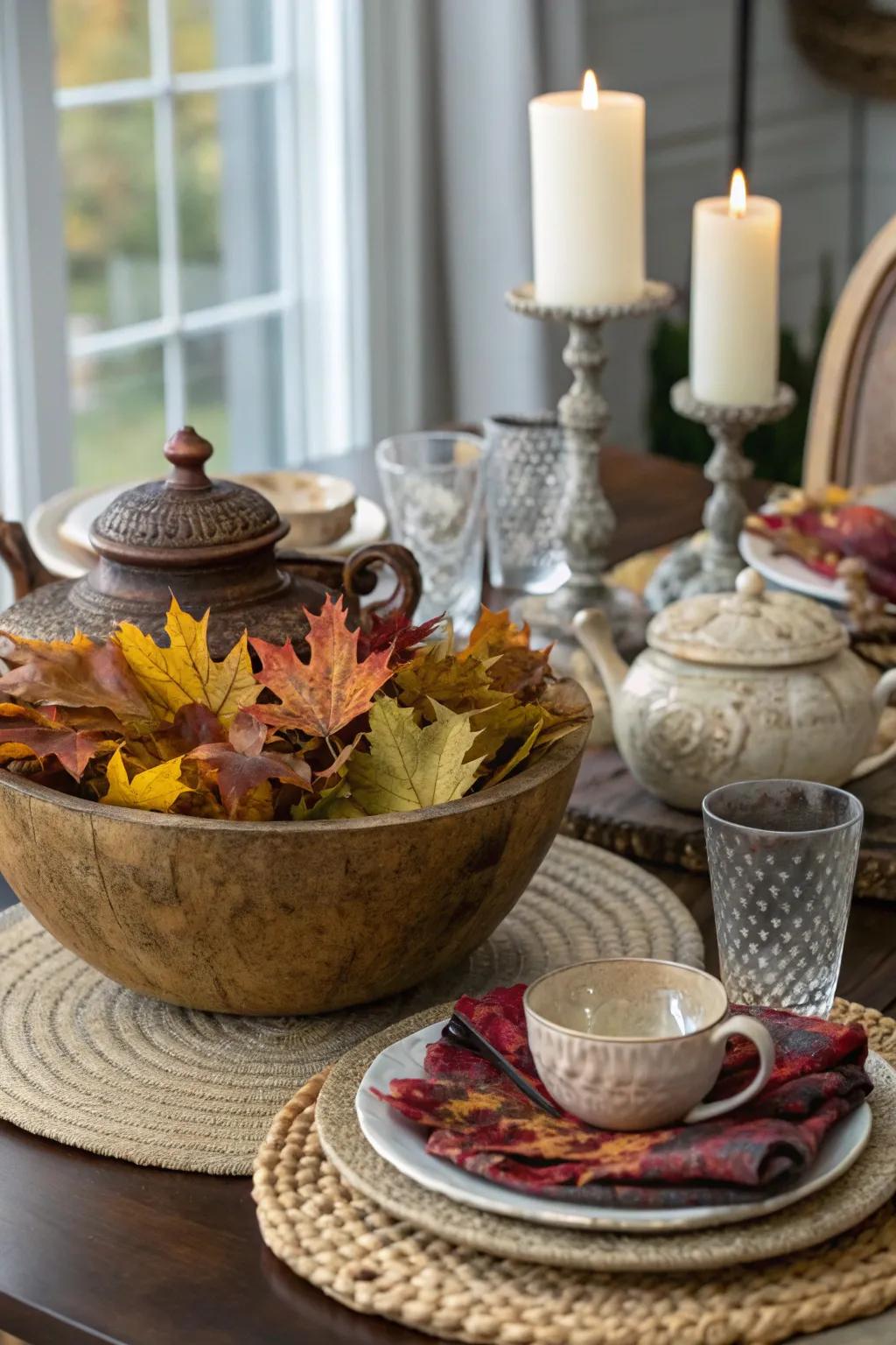 Mixing styles and textures creates a unique and inviting table.