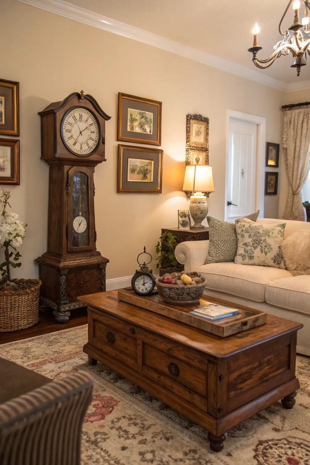 A family room enriched with character through reclaimed finds.