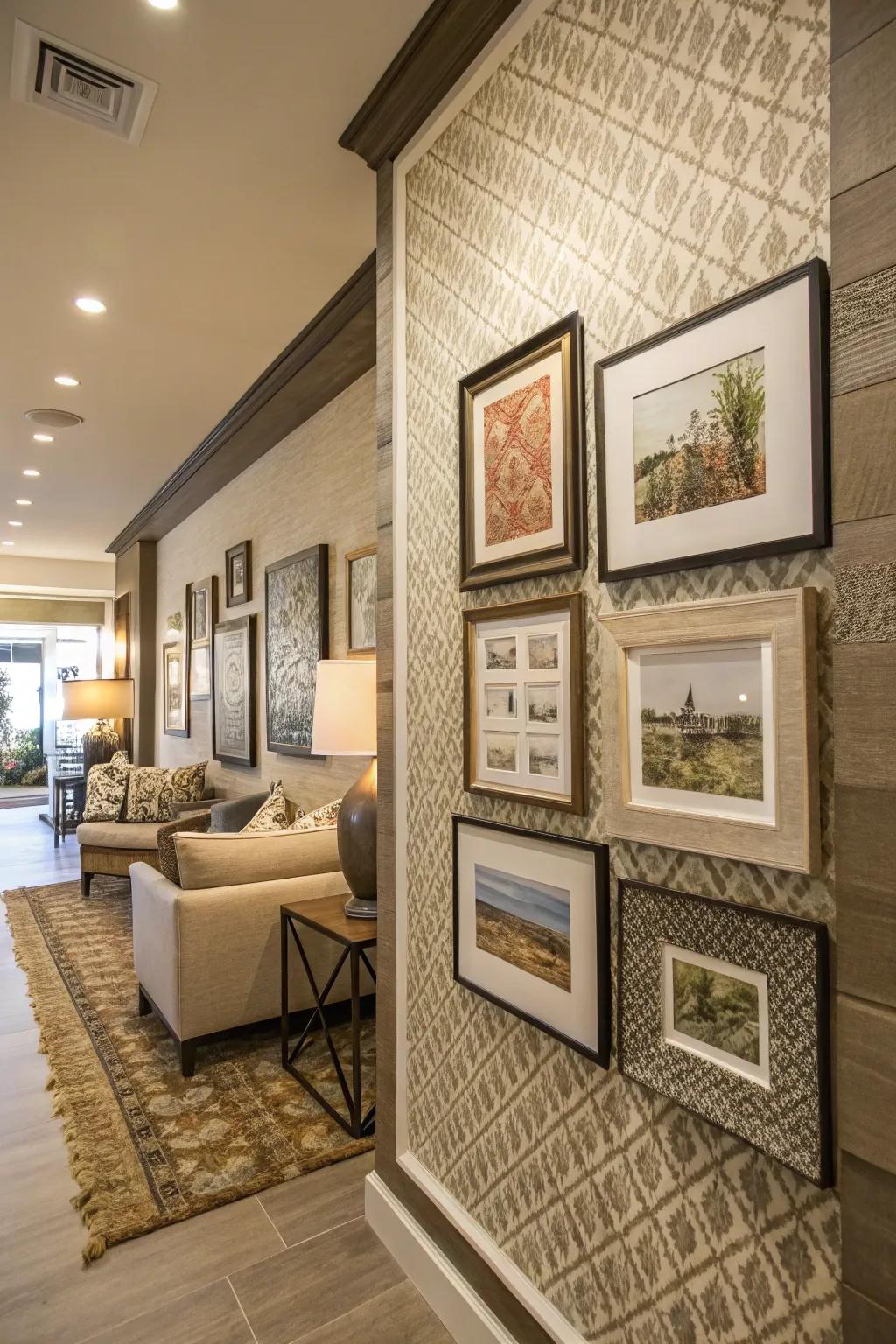 Textures and layers add depth to exhibits.