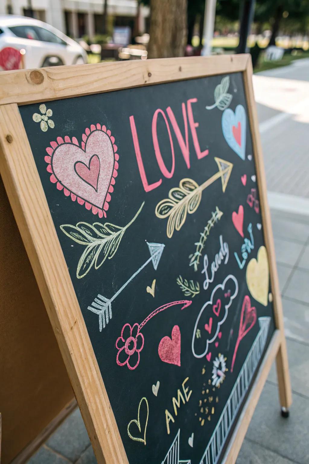 Add whimsy via affection-themed drawings.