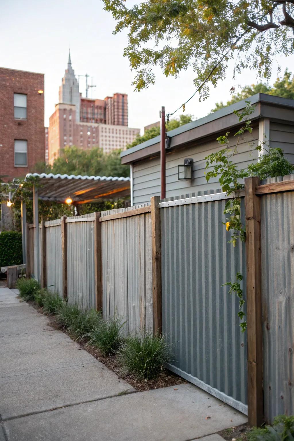 Ribbed metal adds sturdiness and an industrial vibe.