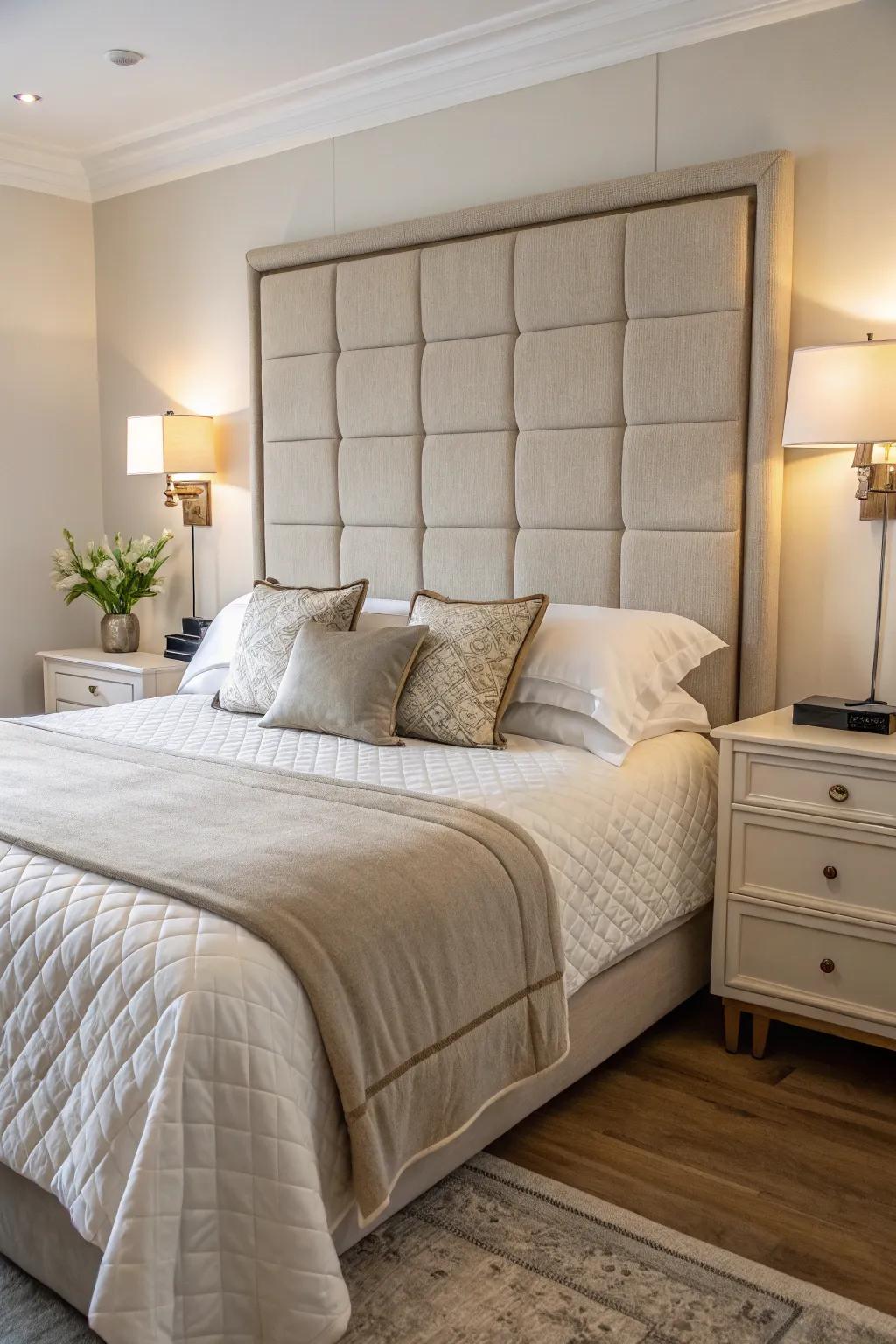 A robust headboard brings fundamental support along with stability.
