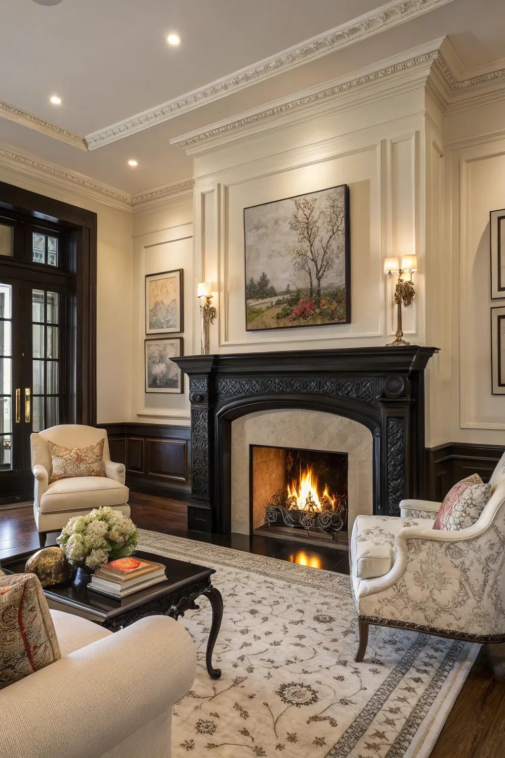 Dark edging makes a bold, striking statement.