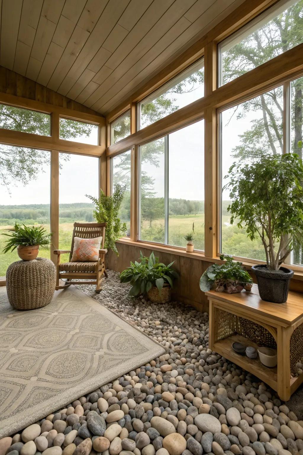 Smooth stone offers a distinctive feel and connection to nature.