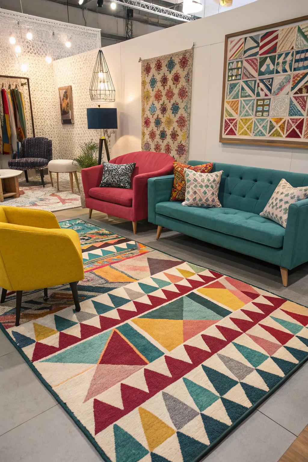 Geometric patterns bring a modern side to your decoration.